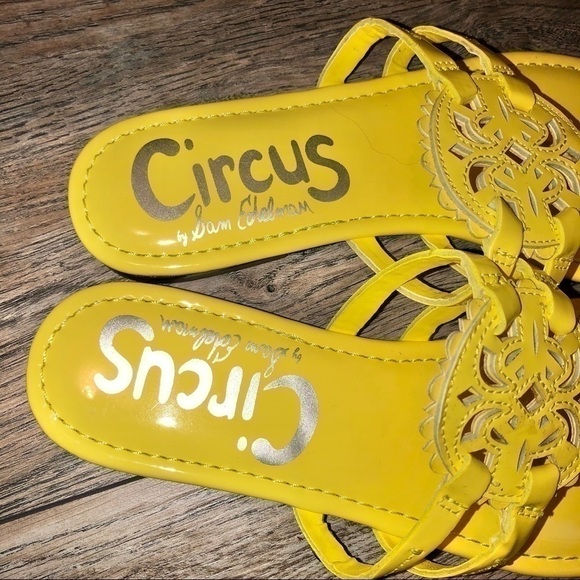 NWOB Sam Edelman Yellow Canyon Medallion Sandals Size 6 - Picture 3 of 12